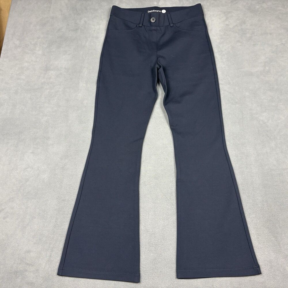 Betabrand Dress Pant Yoga Pants Size MP Medium Petite Navy Blue Bootcut Stretch - Picture 2 of 9